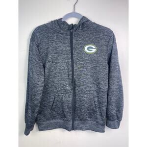 Youth Green Bay Packers Gray Zip Up Hoodie